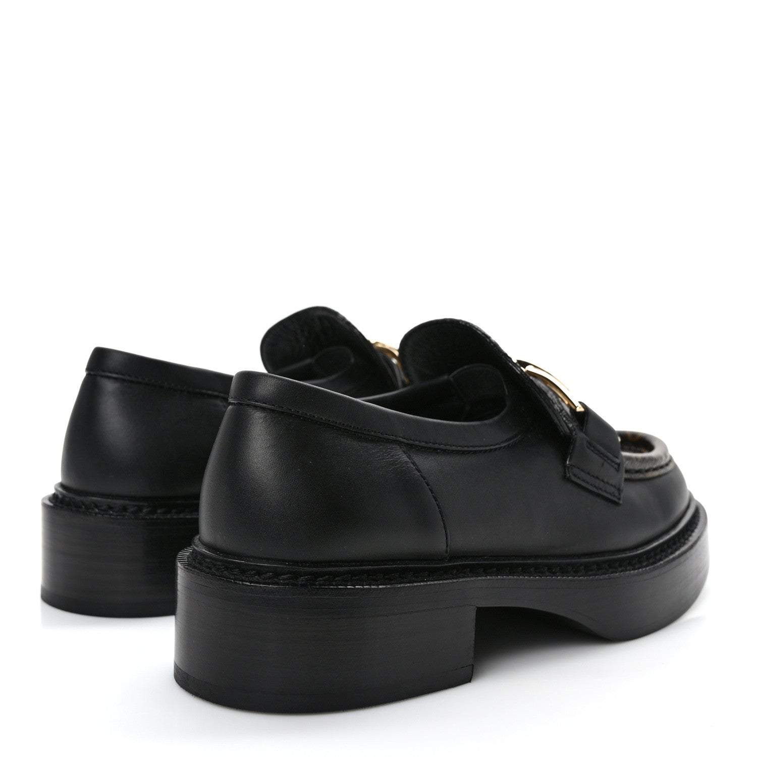 Louis Vuitton Monogram Calfskin Academy Loafers 35.5 Black 4 of 7