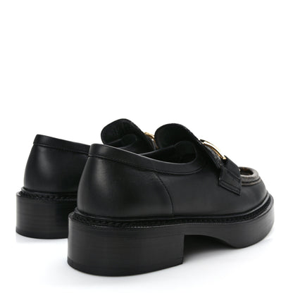 Louis Vuitton Monogram Calfskin Academy Loafers 35.5 Black 4 of 7