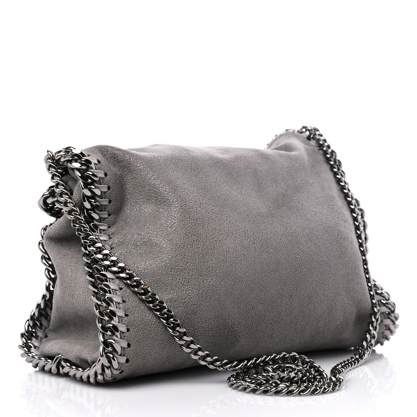 Shaggy Deer Mini Falabella Fold Over Tote Light Grey