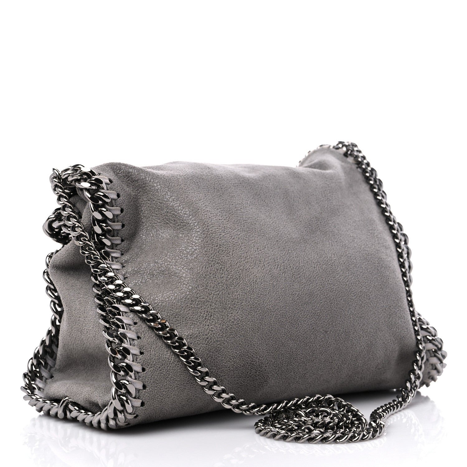 Stella McCartney Shaggy Deer Mini Falabella Fold Over Tote Light Grey 3 of 9