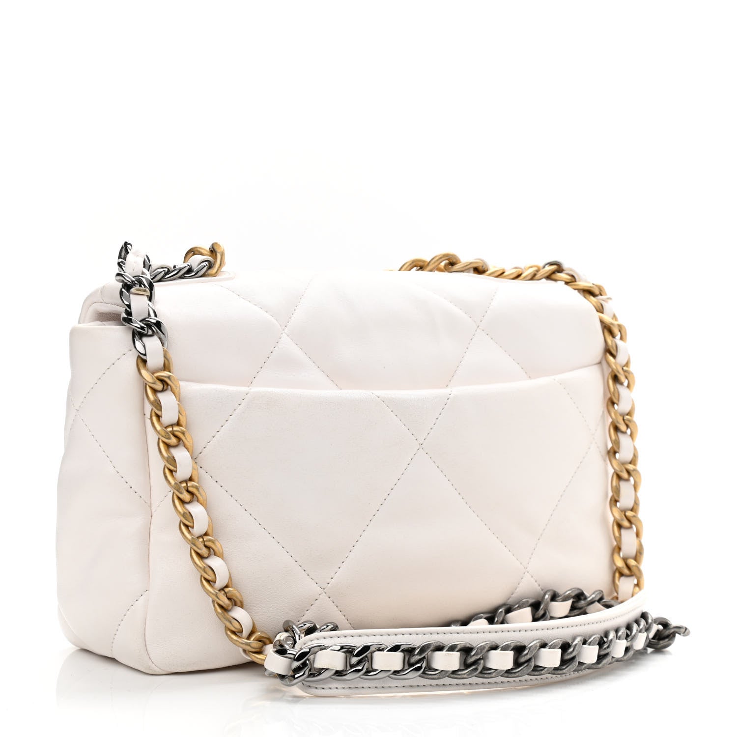 Chanel Lambskin Quilted Medium Chanel 19 Flap White 3 of 9