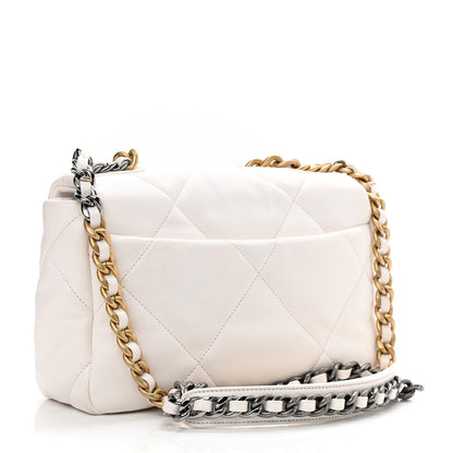 Chanel Lambskin Quilted Medium Chanel 19 Flap White 3 of 9