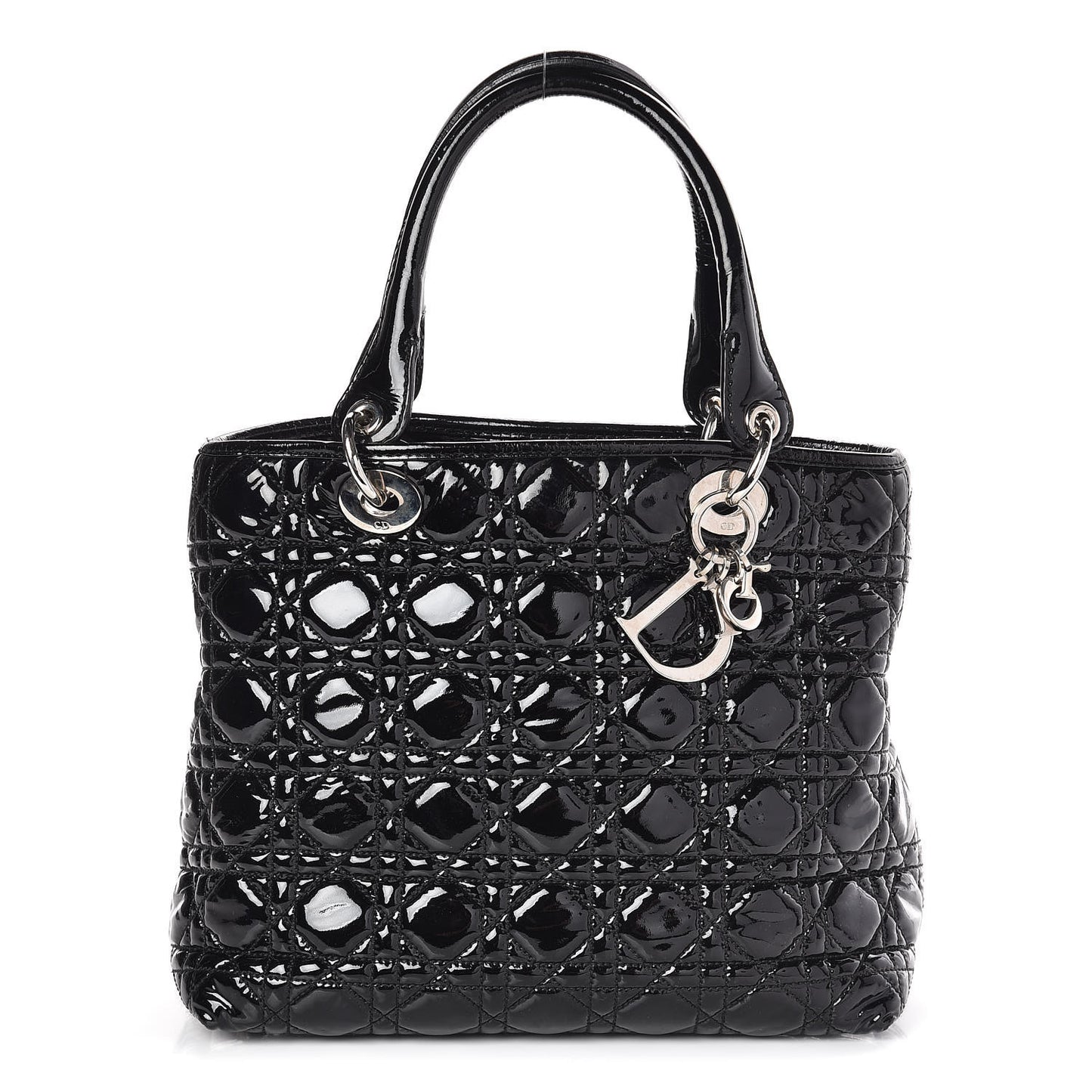 Patent Cannage Dior Tote Black