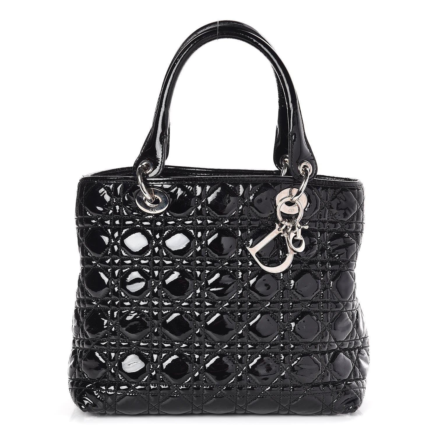 Christian Dior Patent Cannage Dior Tote Black 1 of 9