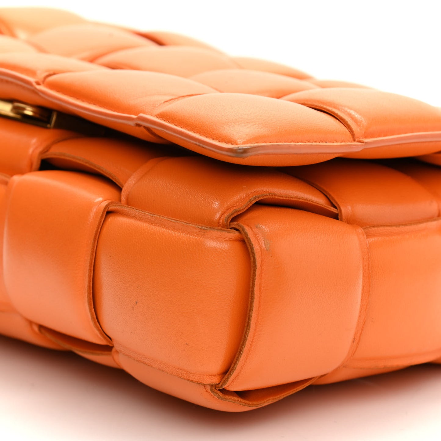 Nappa Maxi Intreccio Padded Cassette Crossbody Bag Clay