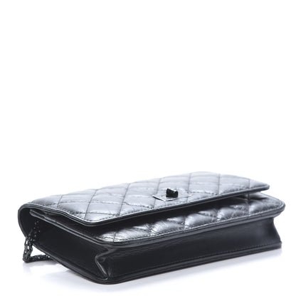 Chanel Aged Calfskin Quilted Reissue Wallet On Chain WOC So Black 3 of 11