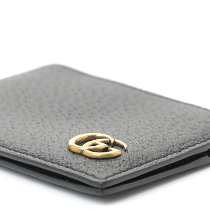 Gucci Calfskin Boar Effect GG Marmont Bi-Fold Wallet Black 5 of 10