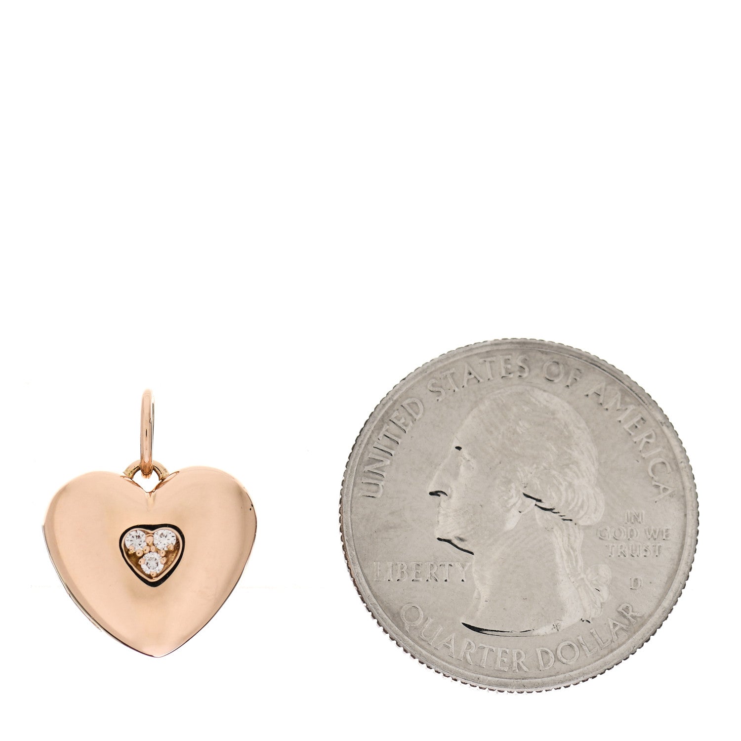 Tiffany 18K Rose Gold Diamond Heart Locket Pendant 2 of 4