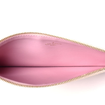 Louis Vuitton Damier Azur Felicie Chain Wallet Zippered Insert Rose Ballerine 5 of 8