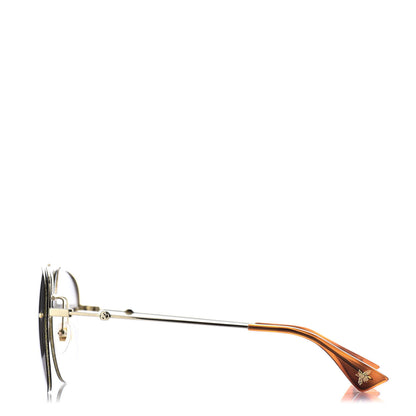 Gucci Metal Aviator Glitter Sunglasses GG0227S Gold 3 of 10