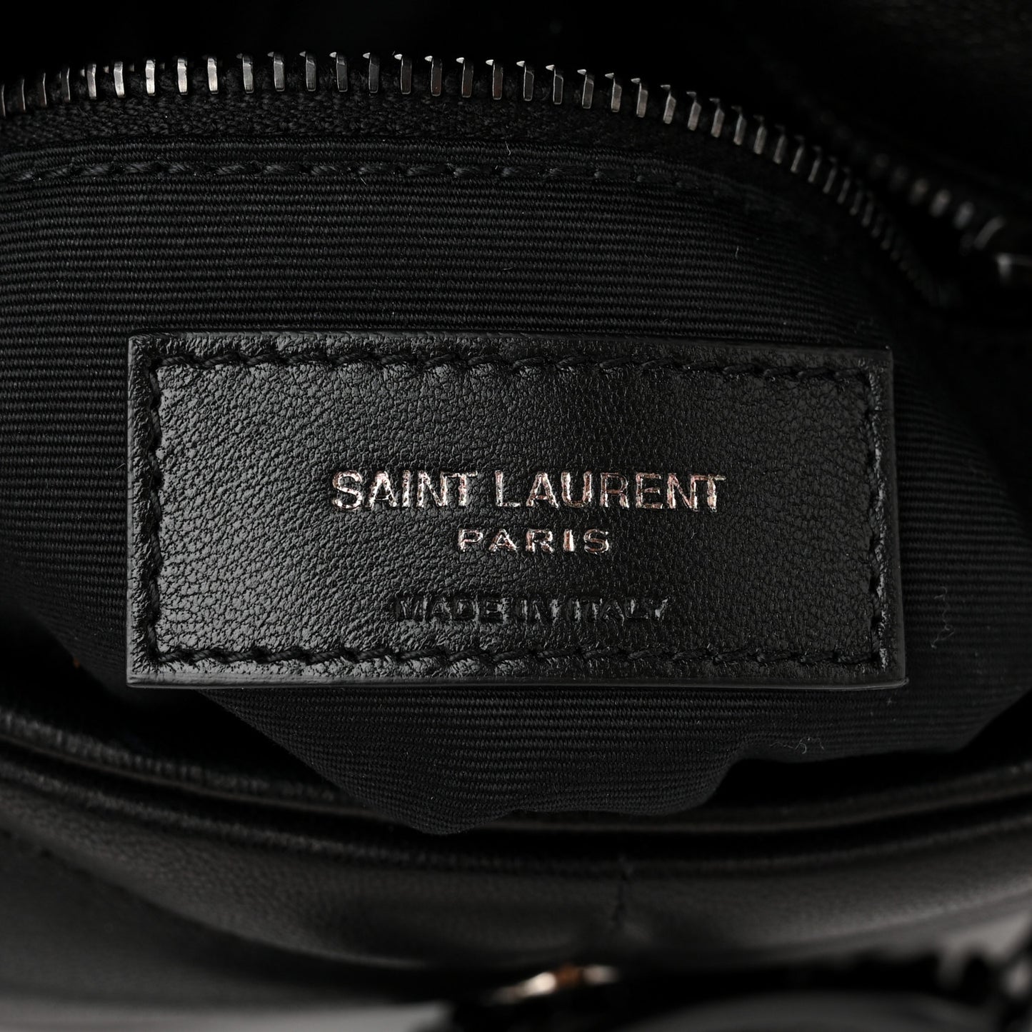 Lambskin Quilted Toy Loulou Puffer Monogram Monochrome Chain Satchel Black
