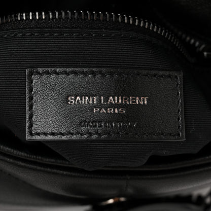 Saint Laurent Lambskin Quilted Toy Loulou Puffer Monogram Monochrome Chain Satchel Black 6 of 10