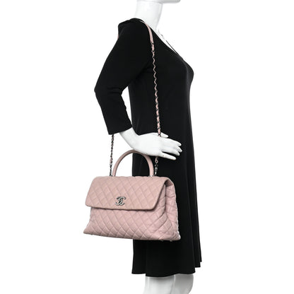 Chanel Caviar Quilted Medium Coco Handle Flap Light Pink 2 of 10