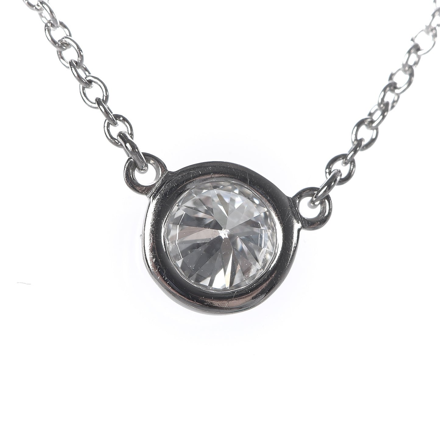 Platinum Diamond .37ct Elsa Peretti Diamonds by the Yard Pendant Necklace