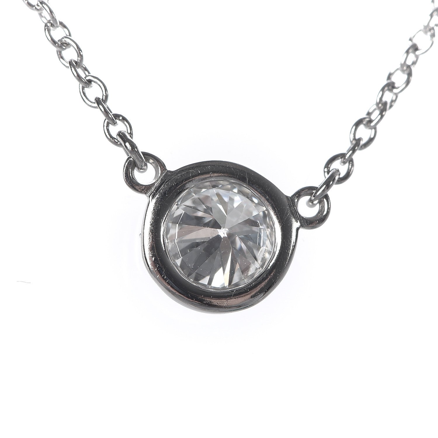 Tiffany Platinum Diamond .37ct Elsa Peretti Diamonds by the Yard Pendant Necklace 10 of 11