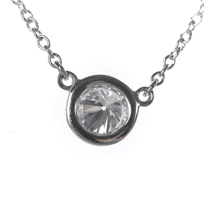 Tiffany Platinum Diamond .37ct Elsa Peretti Diamonds by the Yard Pendant Necklace 10 of 11
