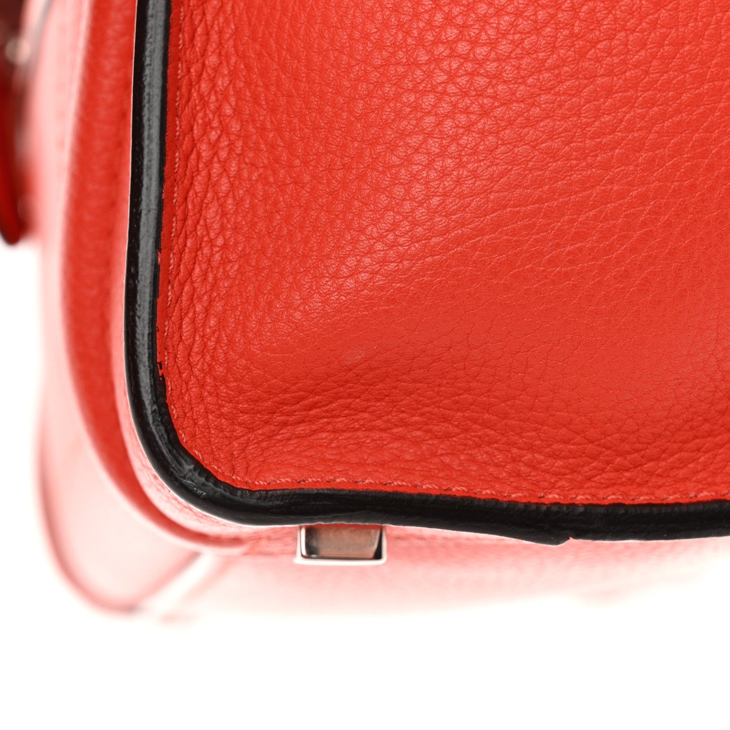 Celine Drummed Calfskin Micro Luggage Vermillion 13 of 15
