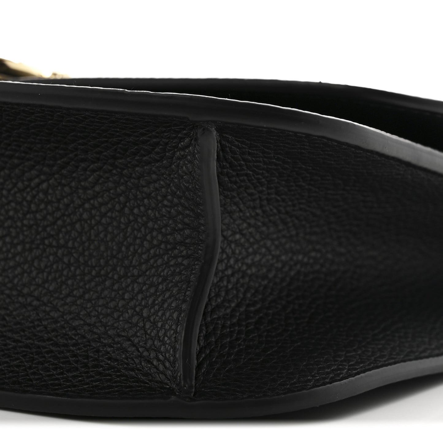 Hammered Calfskin Round Gancini Crossbody Bag Black