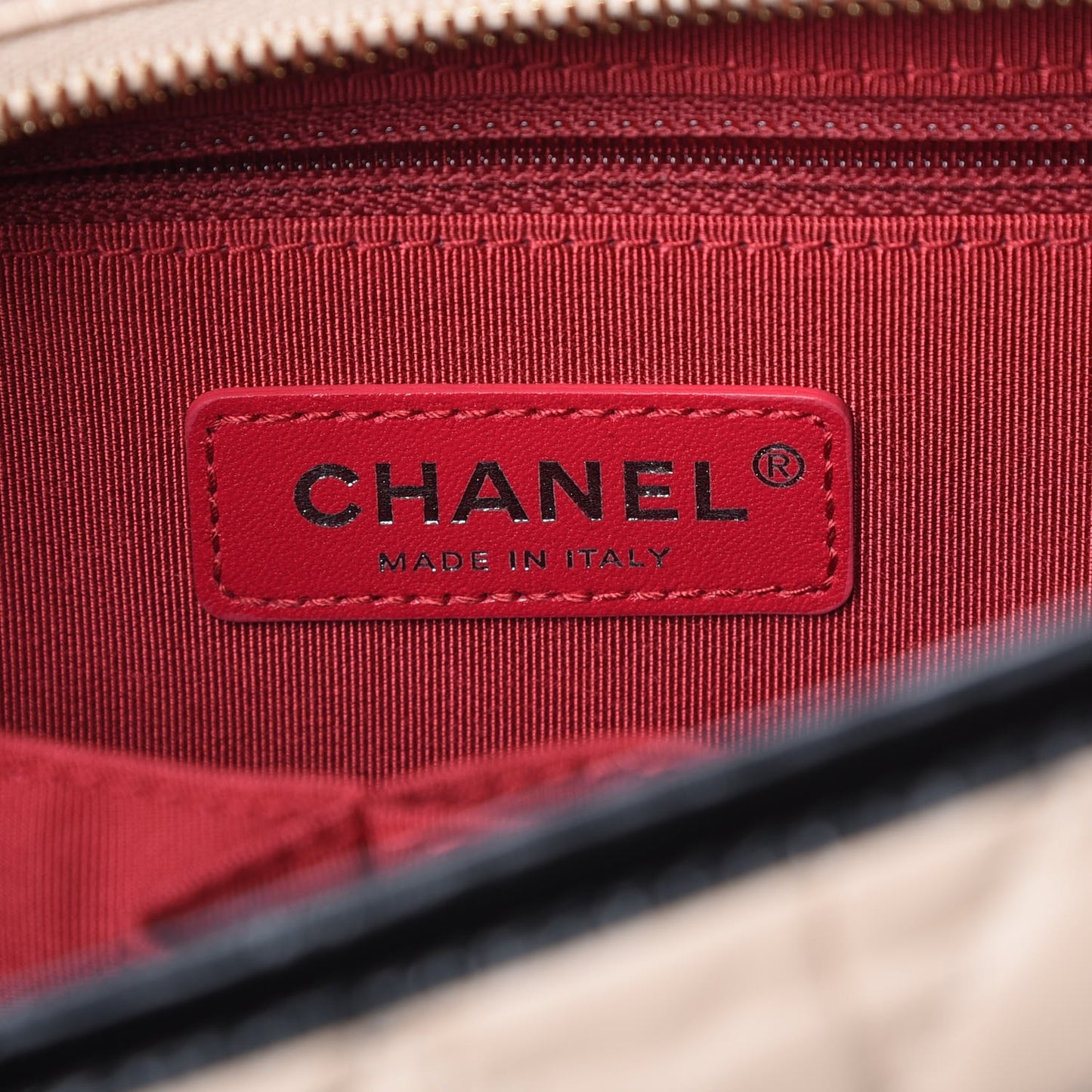 Aged Calfskin Quilted Medium Gabrielle Hobo Beige Black