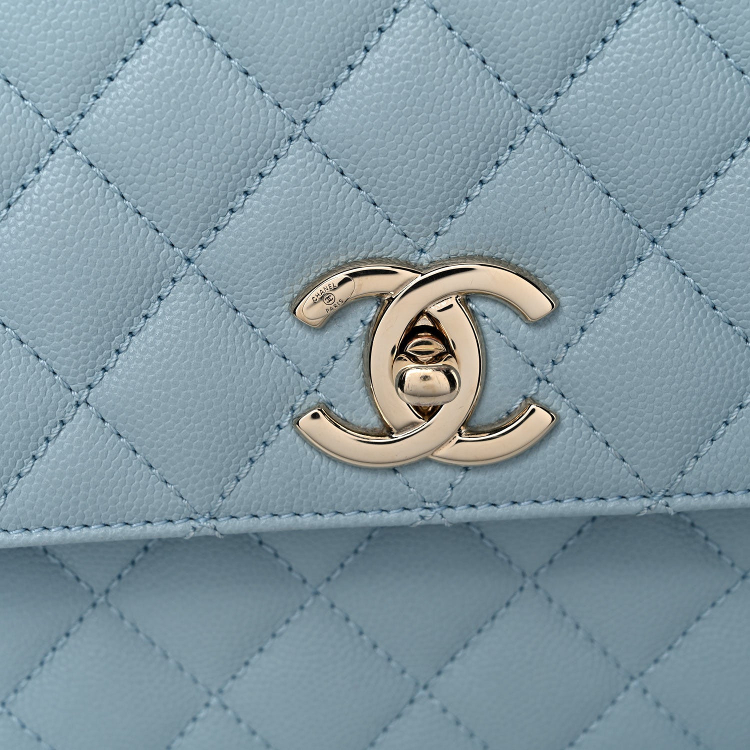 Chanel Caviar Quilted Small Coco Handle Flap Light Blue 13 of 14