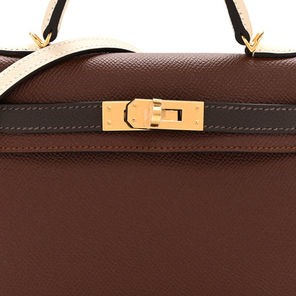 Hermes Epsom Tri-Color Mini Kelly Sellier 20 Terre Ebene Craie 7 of 11
