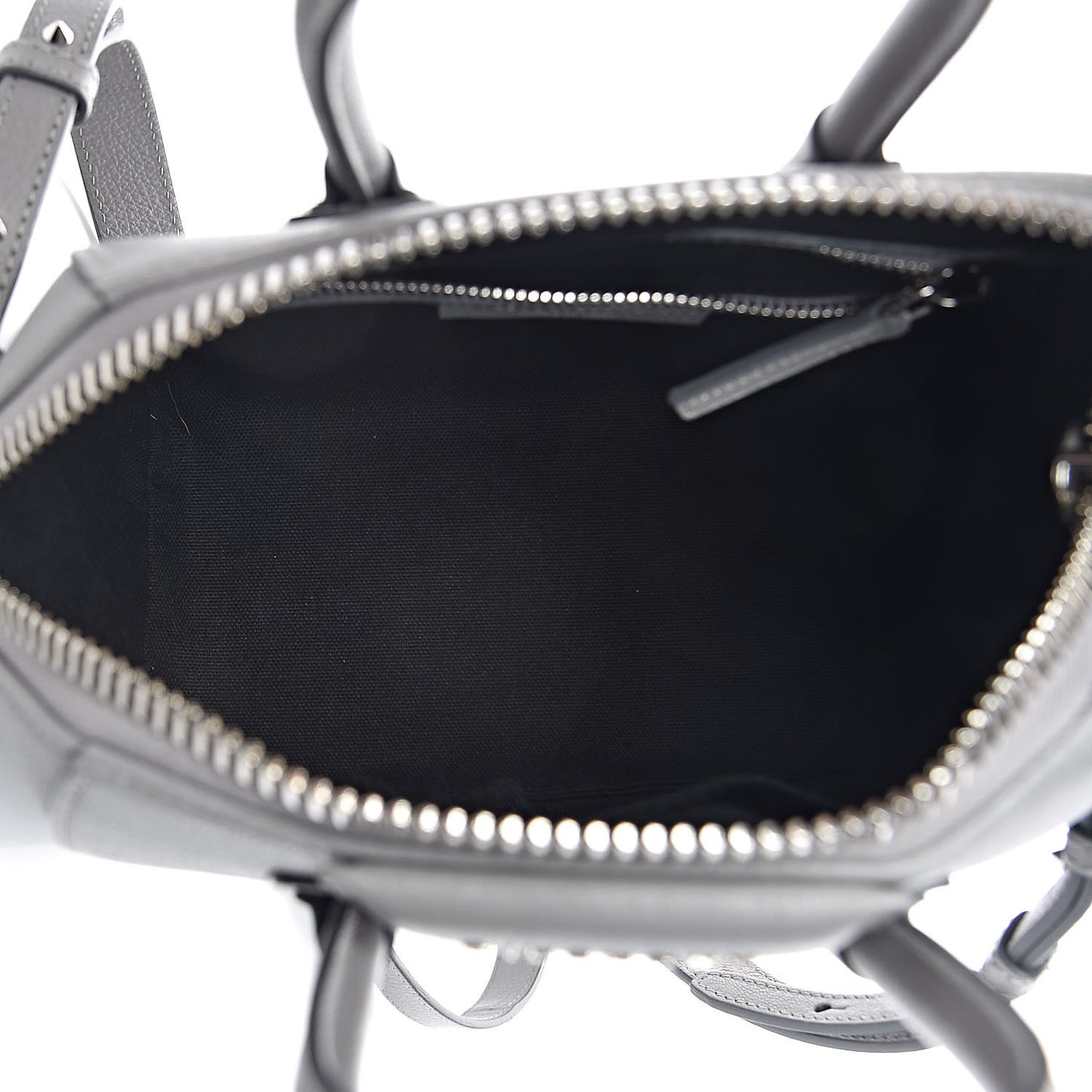 Sugar Goatskin Mini Antigona Pearl Grey