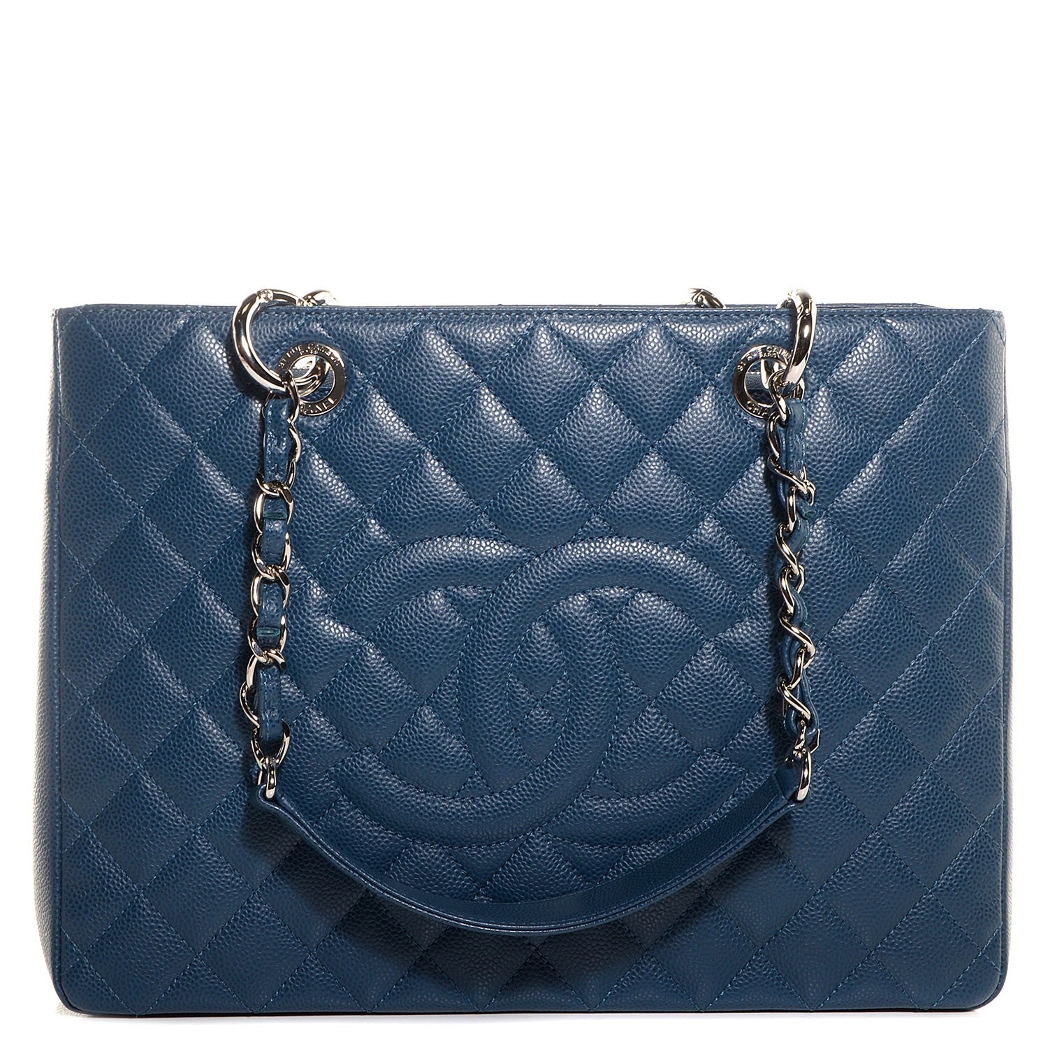 Chanel Caviar Grand Shopping Tote GST Dark Blue 1 of 8