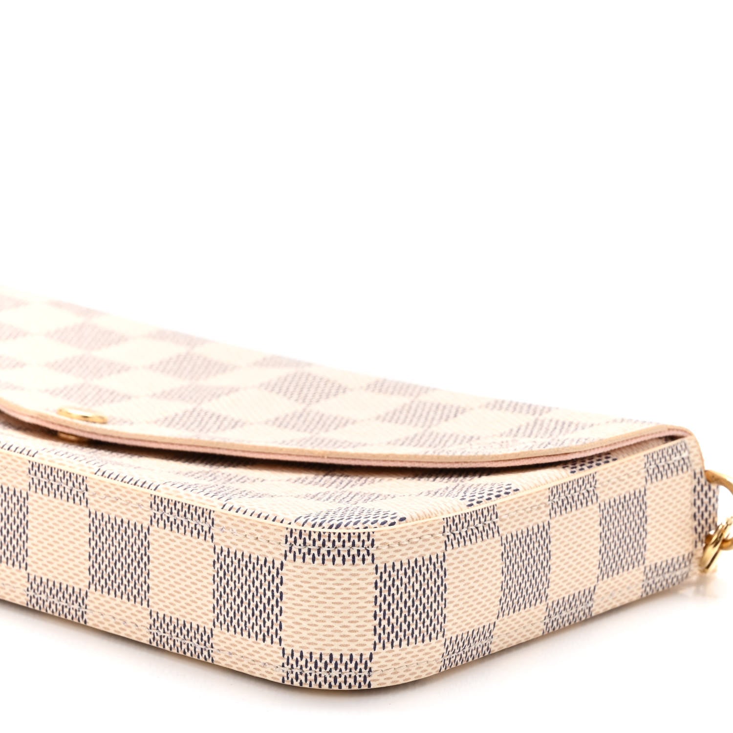 Louis Vuitton Damier Azur Pochette Felicie Chain Wallet Rose Ballerine 10 of 10