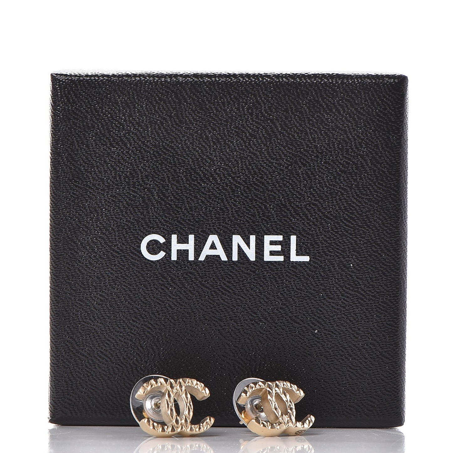 Quilted CC Earrings Gold