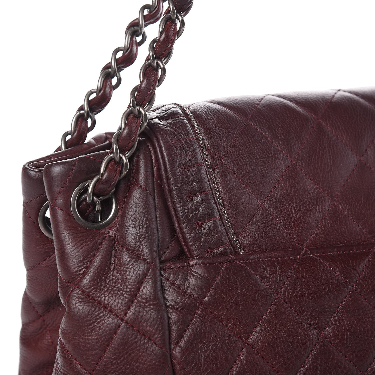 Calfskin Quilted Istanbul Accordion Flap Burgundy