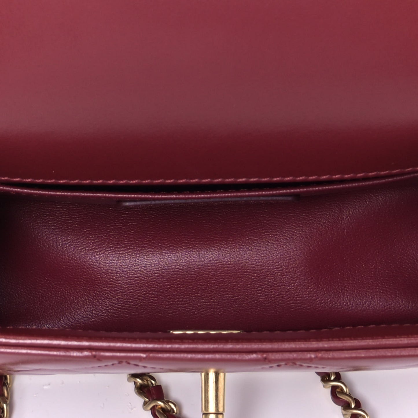 Calfskin Quilted Mini Perfect Fit Flap Burgundy