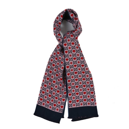 Gucci Wool Cotton GG Monogram MHerry Scarf Violet Pink 1 of 3