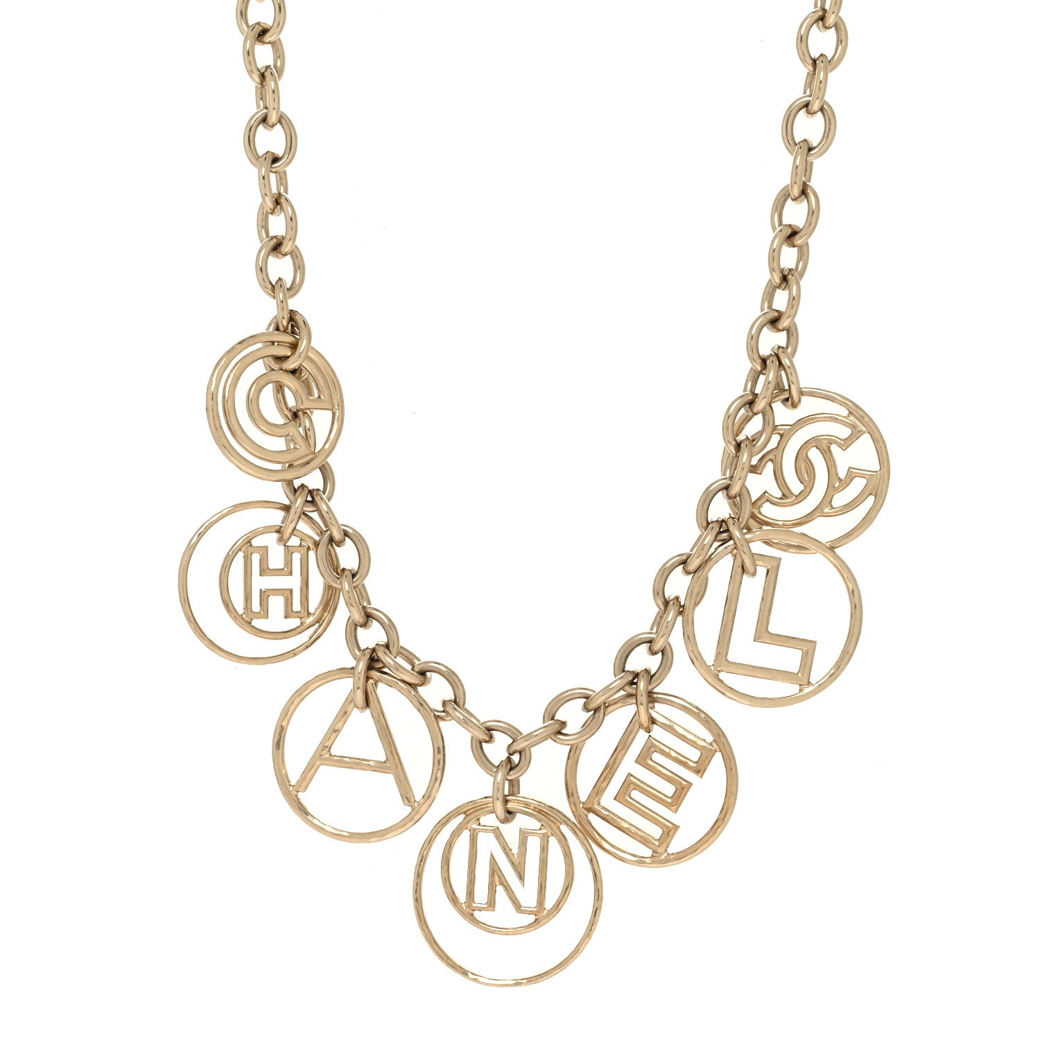 Chanel Metal CC Round Choker Necklace Gold 1 of 5