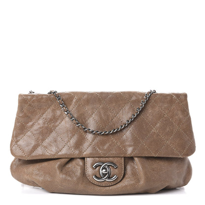 Chanel Caviar Quilted Medium Elastic Flap Brown 1 of 10