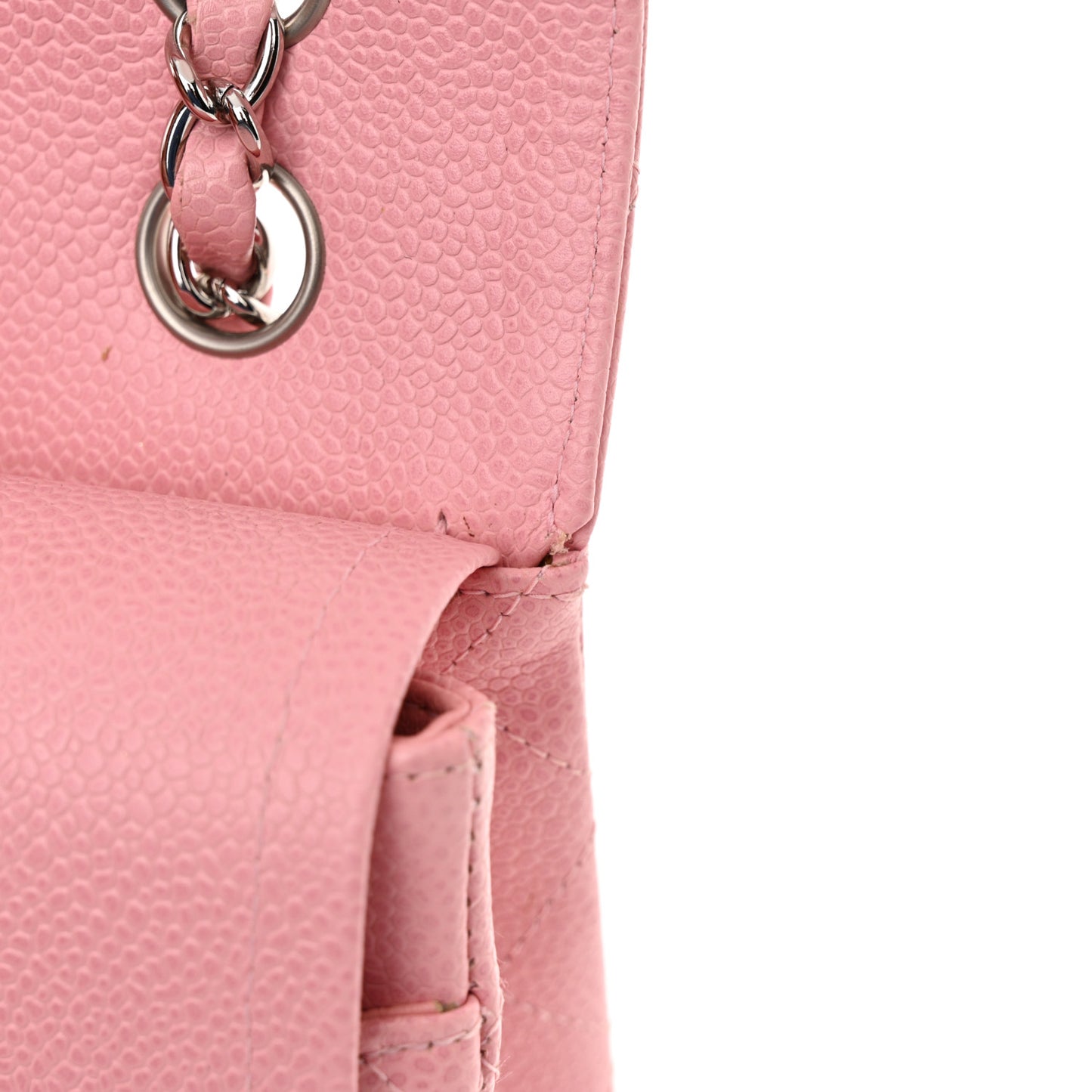 Caviar Quilted Medium Double Flap Pink