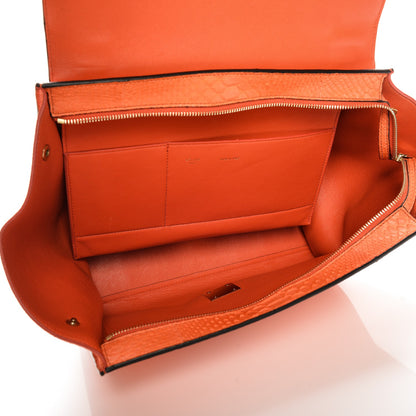 Celine Python Suede Medium Trapeze Fluo Orange 5 of 6