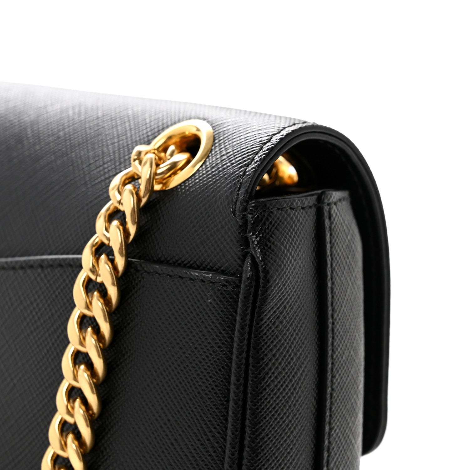 Prada Saffiano Flap Shoulder Bag Black 16 of 16
