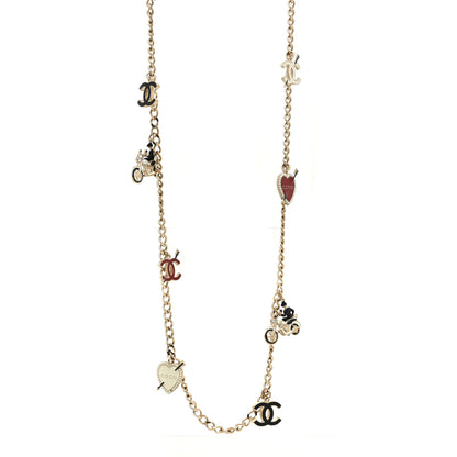 Chanel Enamel Charm CC Long Necklace Gold 1 of 4