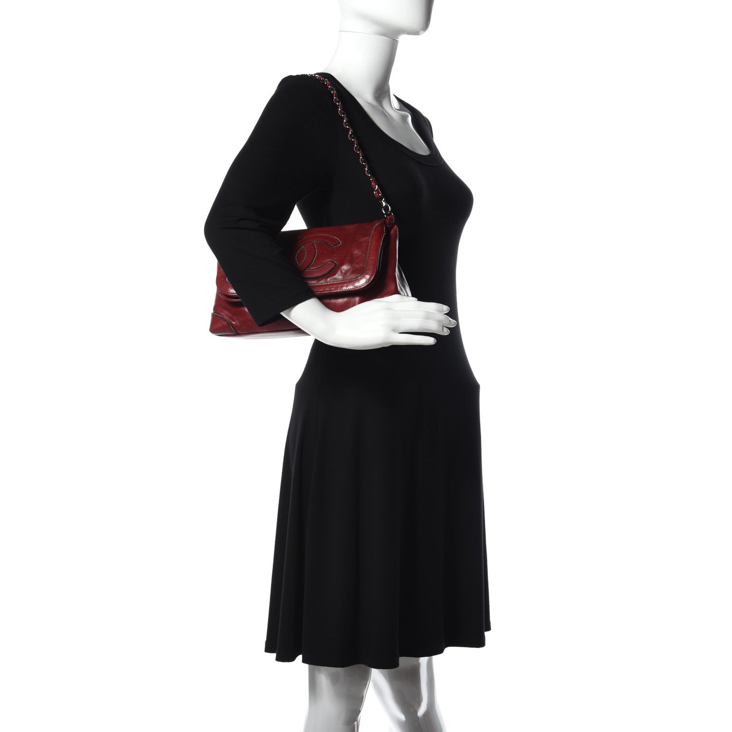 Lambskin CC Chain Shoulder Bag Red