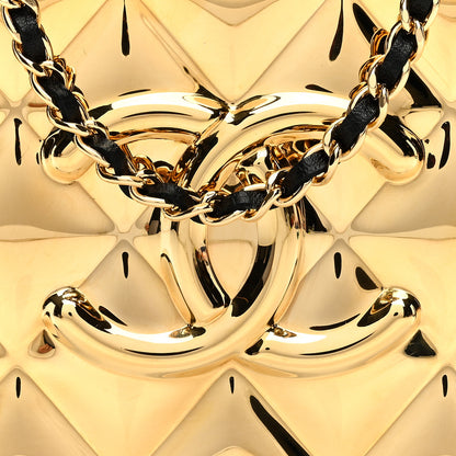 Chanel Lambskin Quilted Golden Plate Clutch With Chain Black 8 of 10