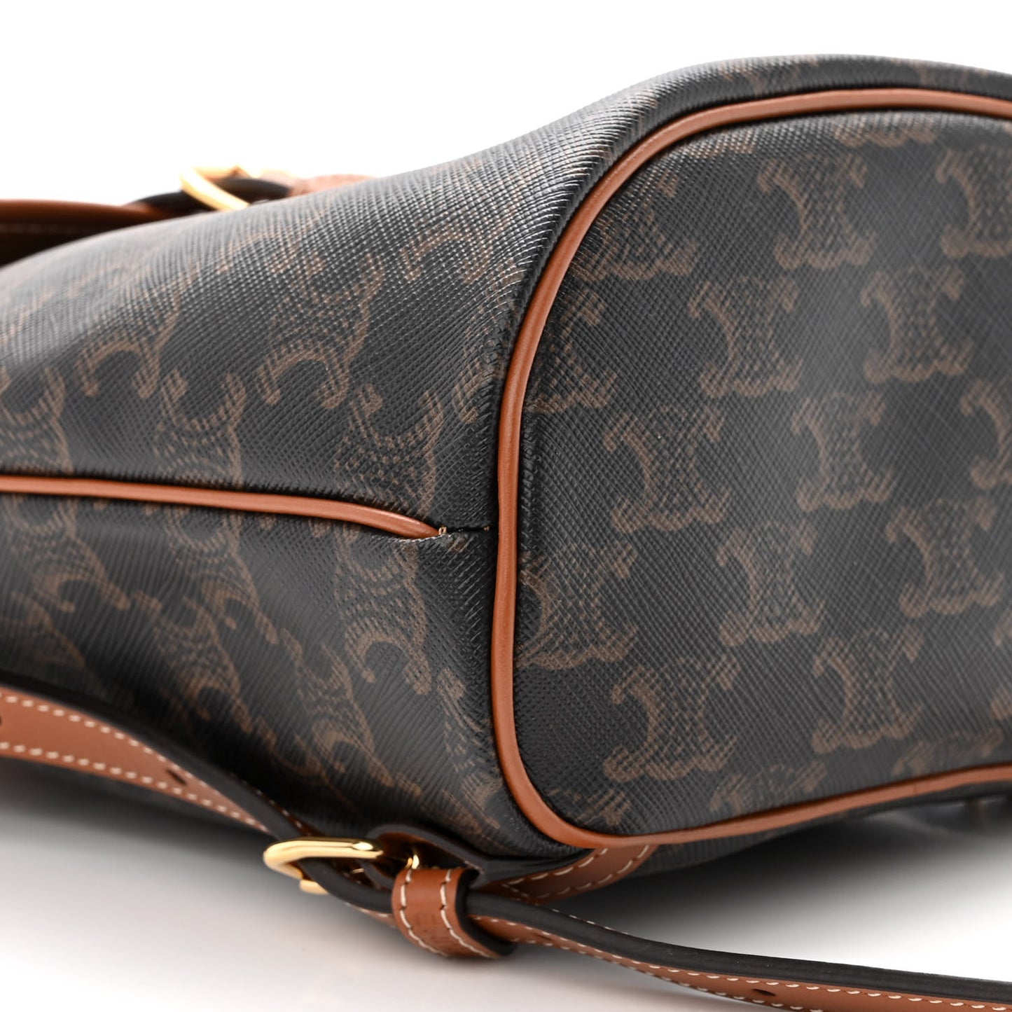 Triomphe Canvas Calfskin Mini Folco Backpack Tan