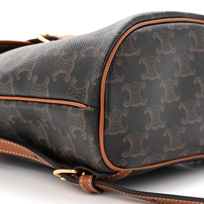 Celine Triomphe Canvas Calfskin Mini Folco Backpack Tan 8 of 9