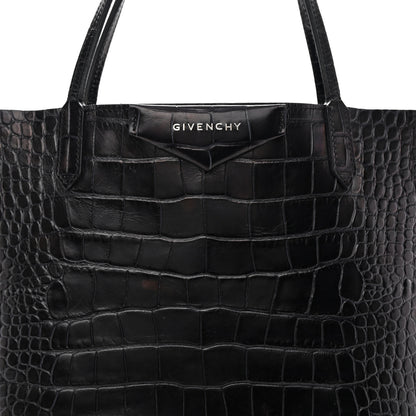 Givenchy Calfskin Crocodile Embossed Medium Antigona Tote Black 9 of 21