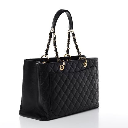 Chanel Caviar Quilted XL Grand Shopping Tote GST Black 3 of 9