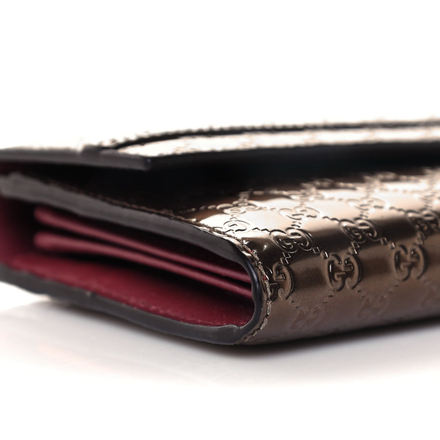 Metallic Microguccissima Mayfair Continental Wallet Bronze