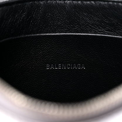 Balenciaga Metallic Goatskin Logo Large Everyday Zip Pouch Argent Black 6 of 10
