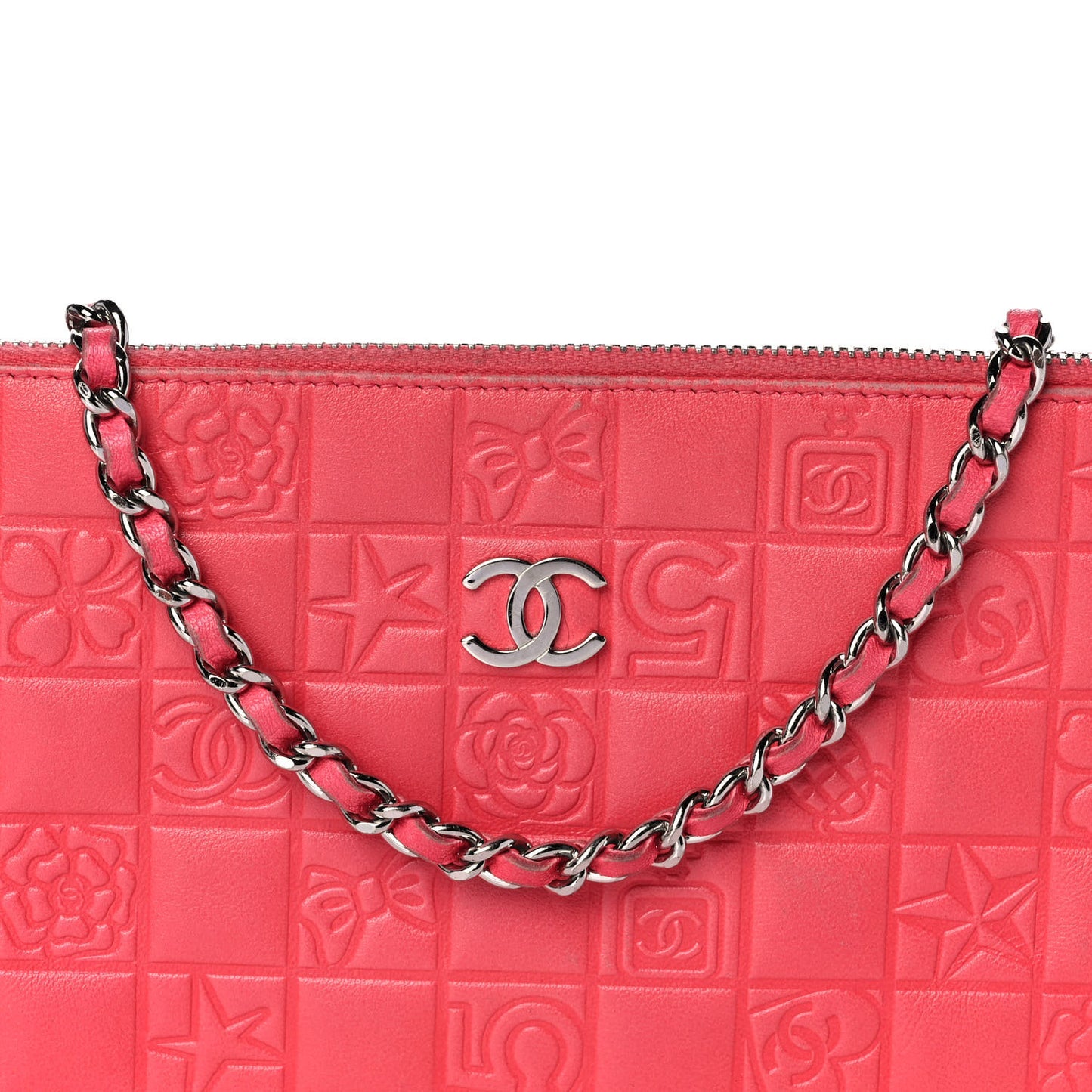 Lambskin Precious Symbols Pochette Coral