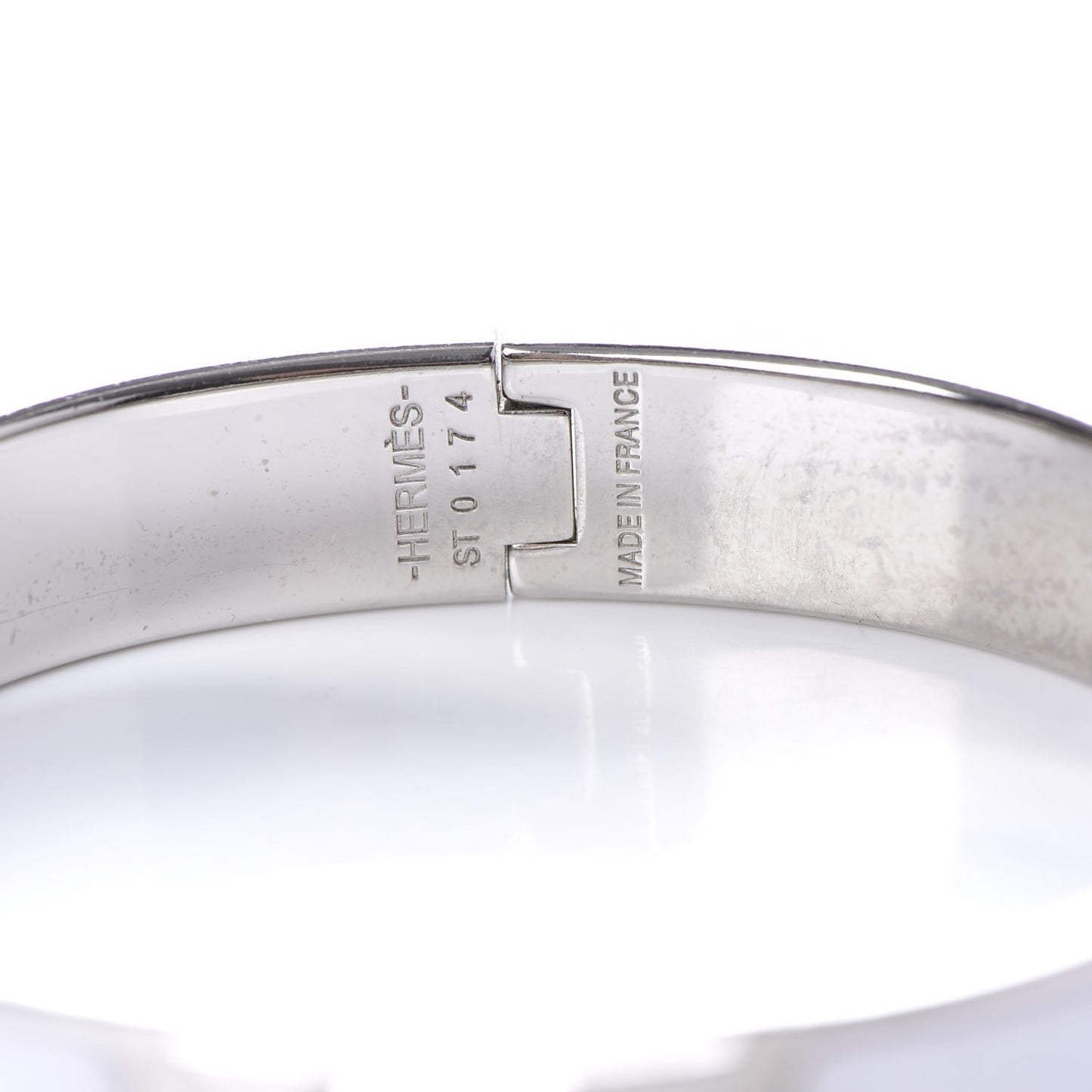 Enamel Narrow Clic Clac H Bracelet GM White