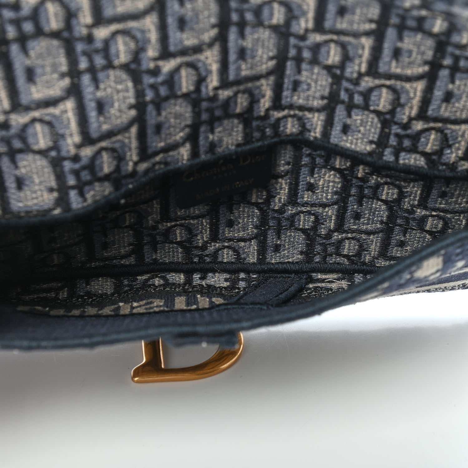 Christian Dior Oblique Slim Saddle Pouch Blue 5 of 9