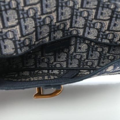 Christian Dior Oblique Slim Saddle Pouch Blue 5 of 9